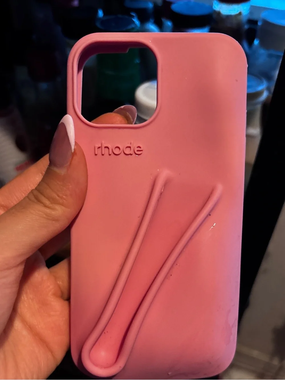 RHODE Pink Silicone Phone Case with Fold Stand